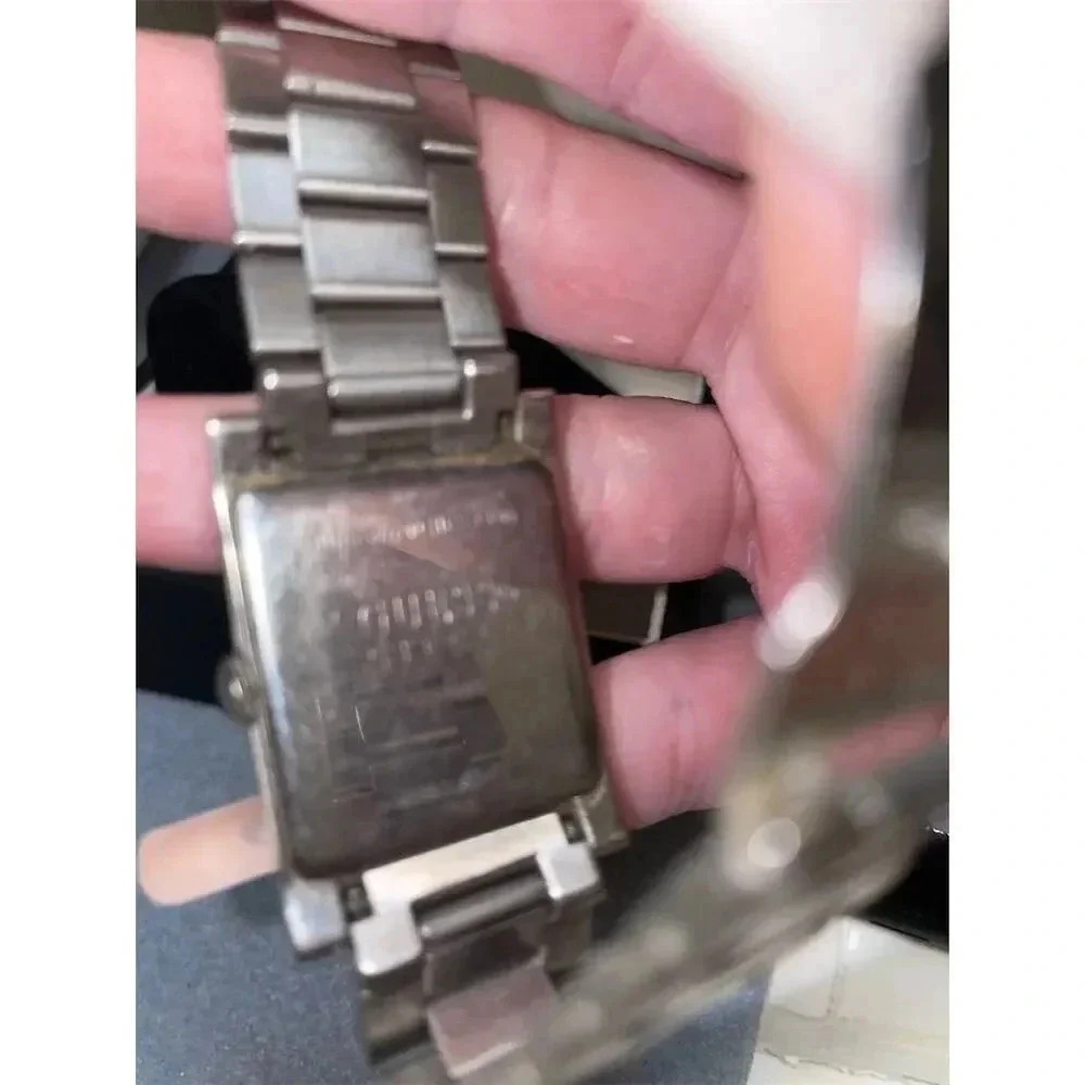 Y2k Guess Unisex Square Dial Silver Analog Watch … - image 2